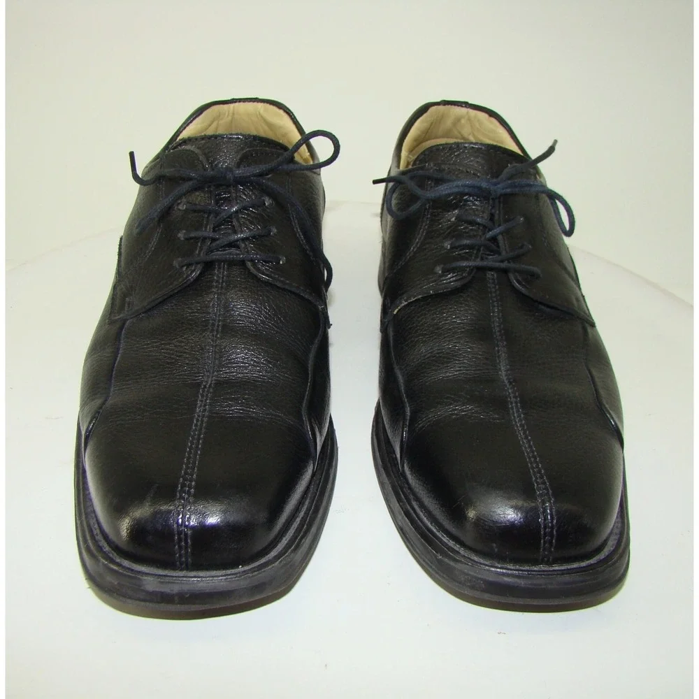Belvedere Bay Bridge Extra Wide Black Pebble Leather Shoes MENS SZ 9 EEE C114